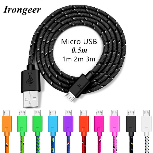 Micro USB Cable 1M 2M 3M Fast Charging Data Cord Charger Adapter For Samsung S7 Xiaomi Huawei Android Phone Microusb Cable Wire