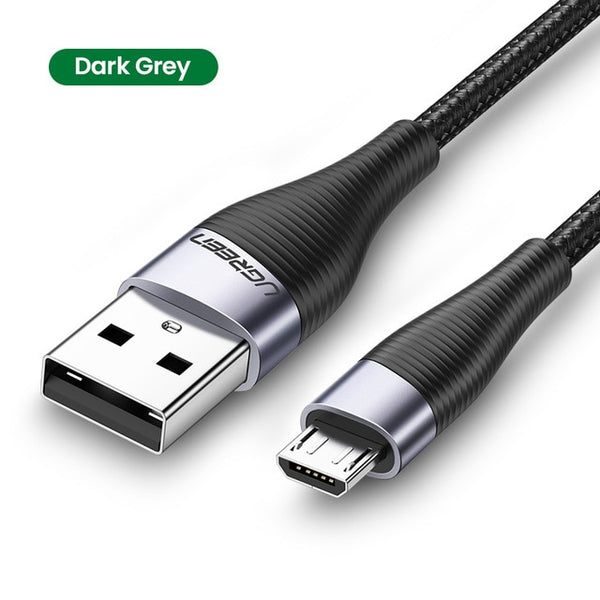 Ugreen Micro USB Cable 3A Nylon Fast Charge USB Data Cable for Samsung Xiaomi LG Tablet Android Mobile Phone USB Charging Cord