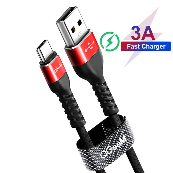 QGEEM USB Type C Cable USB-C Mobile Phone Fast Charging USB Charger Cable for Samsung Galaxy S9 Huawei Mate 20 Xiaomi USB Type-C