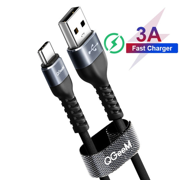 QGEEM USB Type C Cable USB-C Mobile Phone Fast Charging USB Charger Cable for Samsung Galaxy S9 Huawei Mate 20 Xiaomi USB Type-C